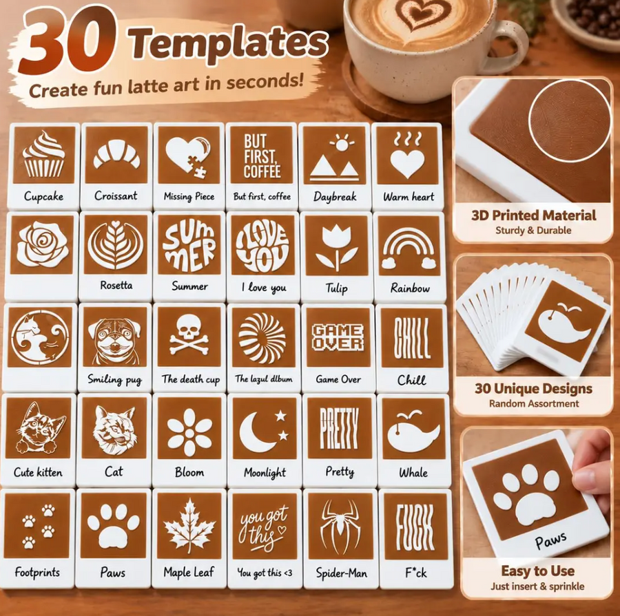 30pcs stencils included